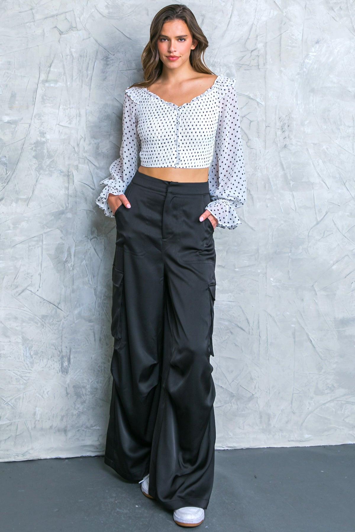 Graceful Movements Wide Leg Pants with Pockets for Everyday Wear in 20bla2 — Soul Flow Apparel