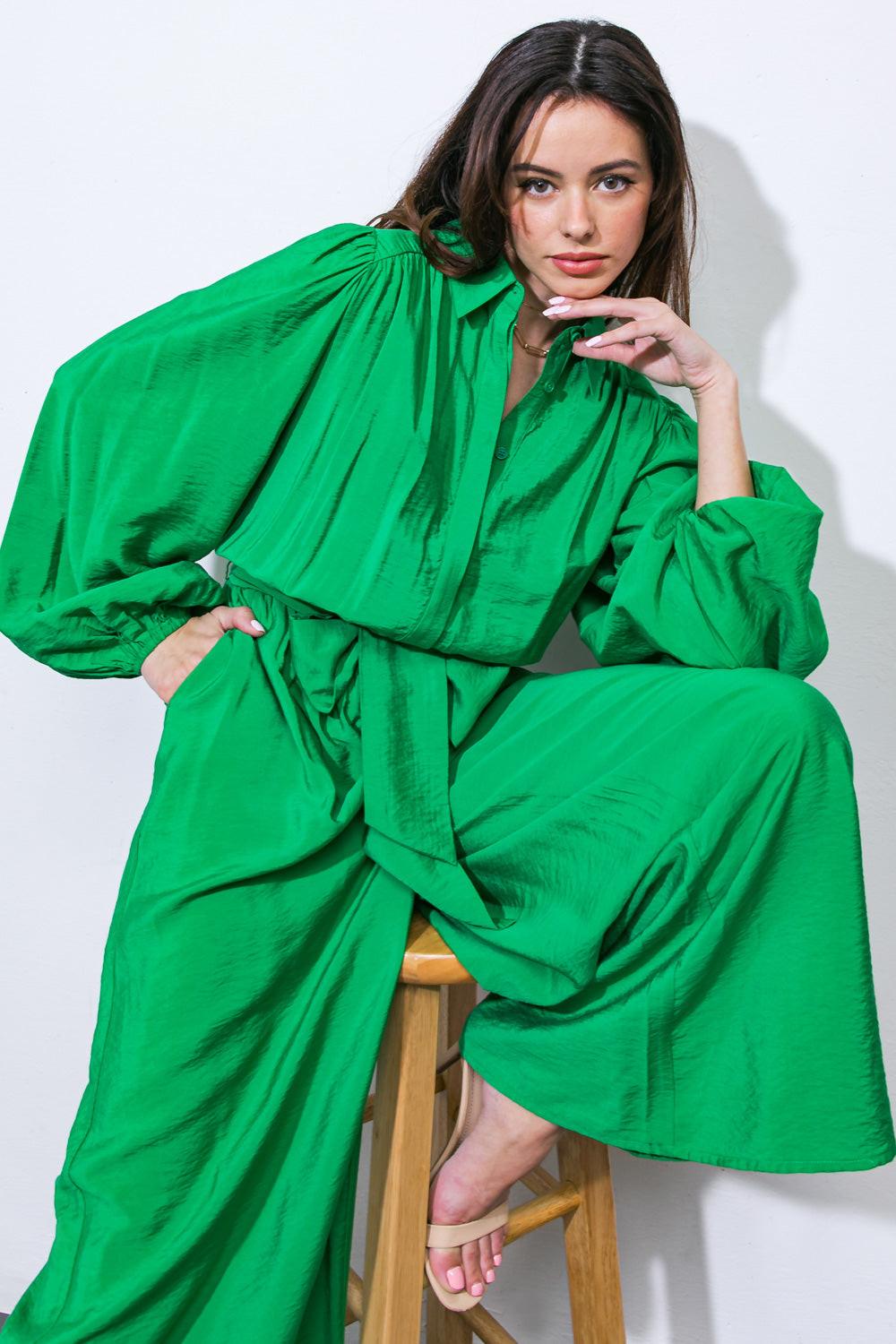 Ready for Today Woven Jumpsuit in 20gre27 — Soul Flow Apparel