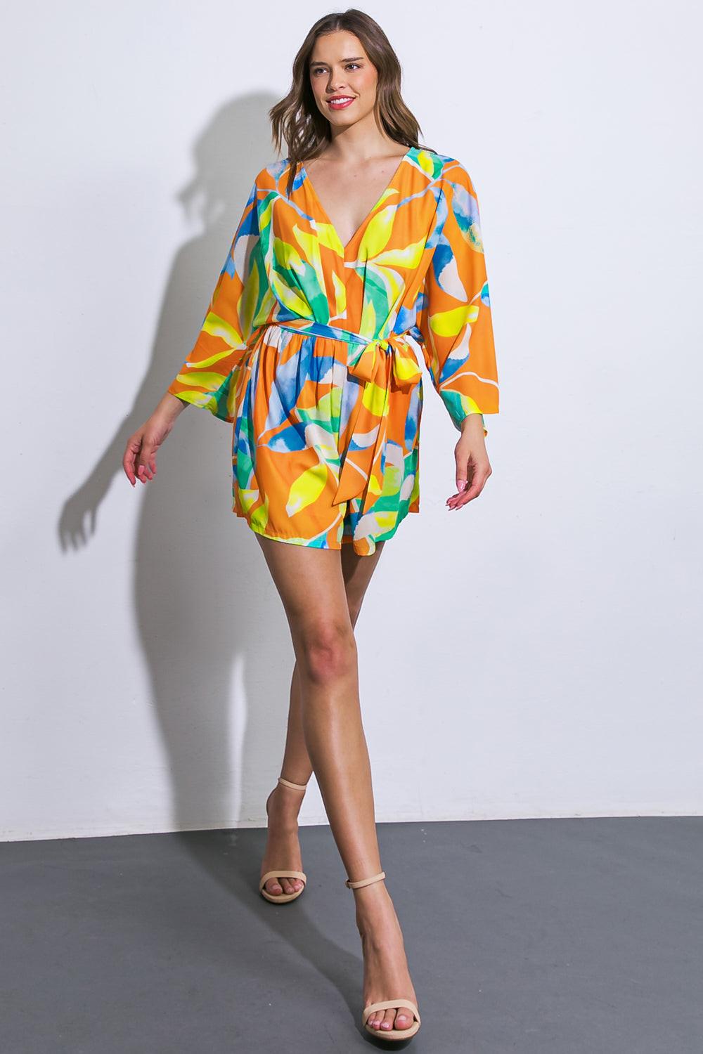 Quitting Time Woven Romper in 20ora8 — Soul Flow Apparel
