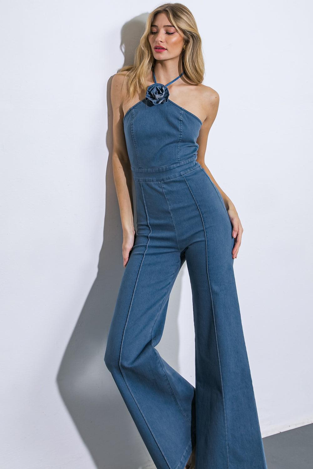Call Me Lovely Denim Jumpsuit in 20med 20ind3 — Soul Flow Apparel