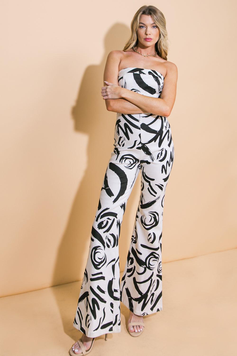 Big Ambitions Twill Jumpsuit in 20whi 20bla7 — Soul Flow Apparel