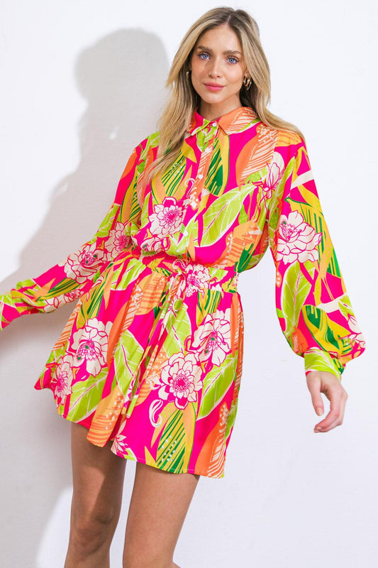 Keeping You Company Woven Romper in 20pin 20lit 20gre2 — Soul Flow Apparel