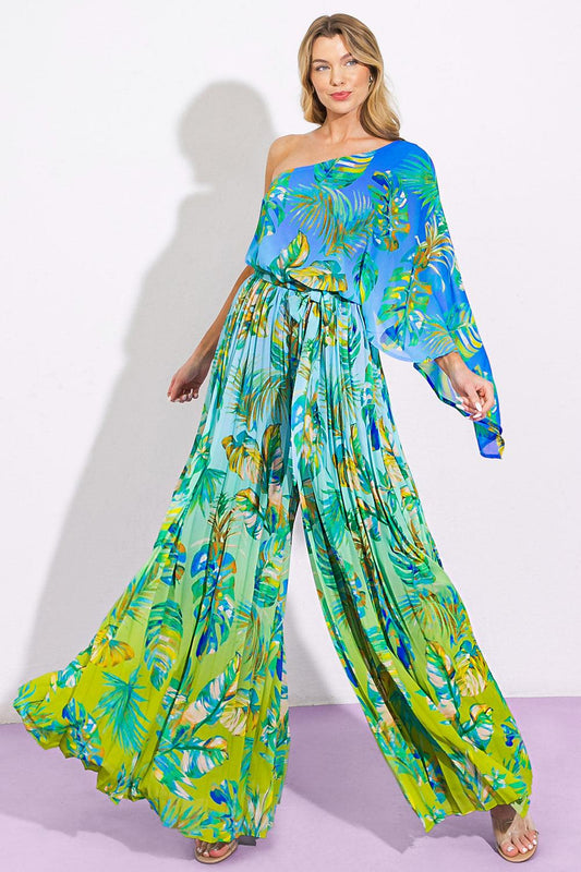 Ball of Joy Woven Jumpsuit in 20blu 20gre2 — Soul Flow Apparel