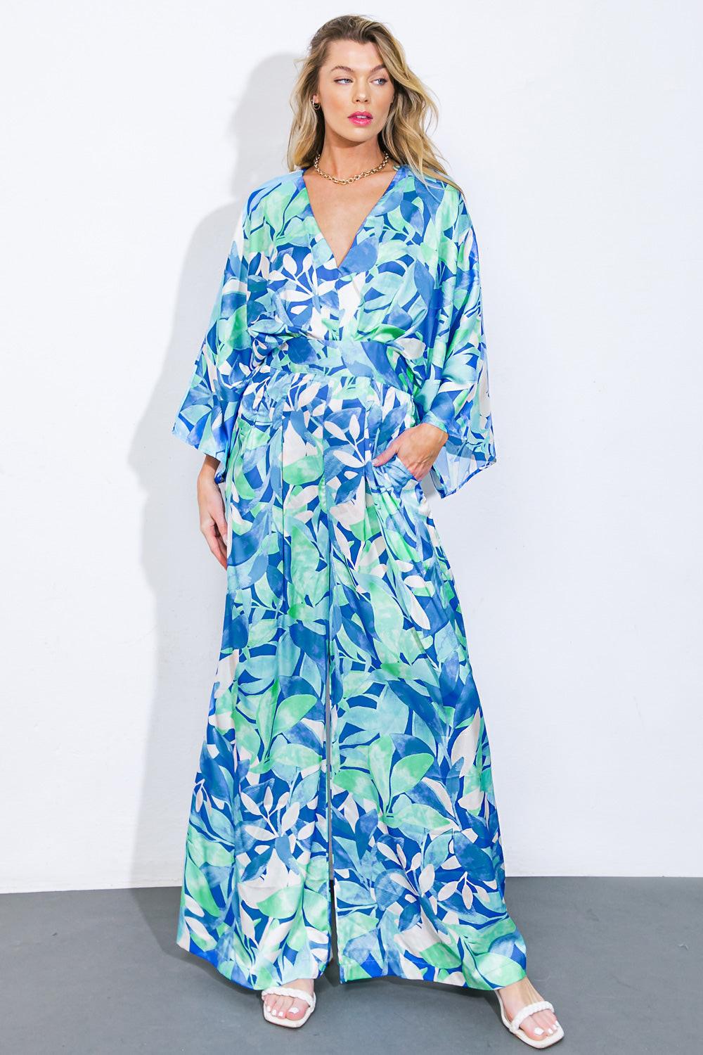 Win the Crowd Woven Jumpsuit in 20blu2 — Soul Flow Apparel