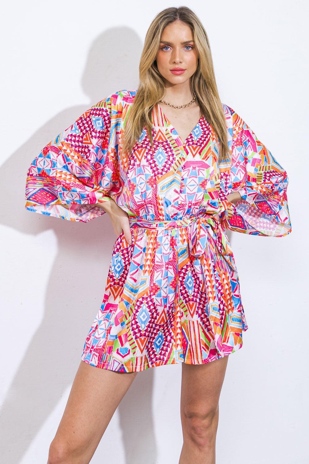 In the Leaves Woven Romper in 20ivo 20fuc1 — Soul Flow Apparel