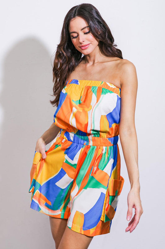 Vivid Imagination Woven Romper in 20ora 20blu5 — Soul Flow Apparel