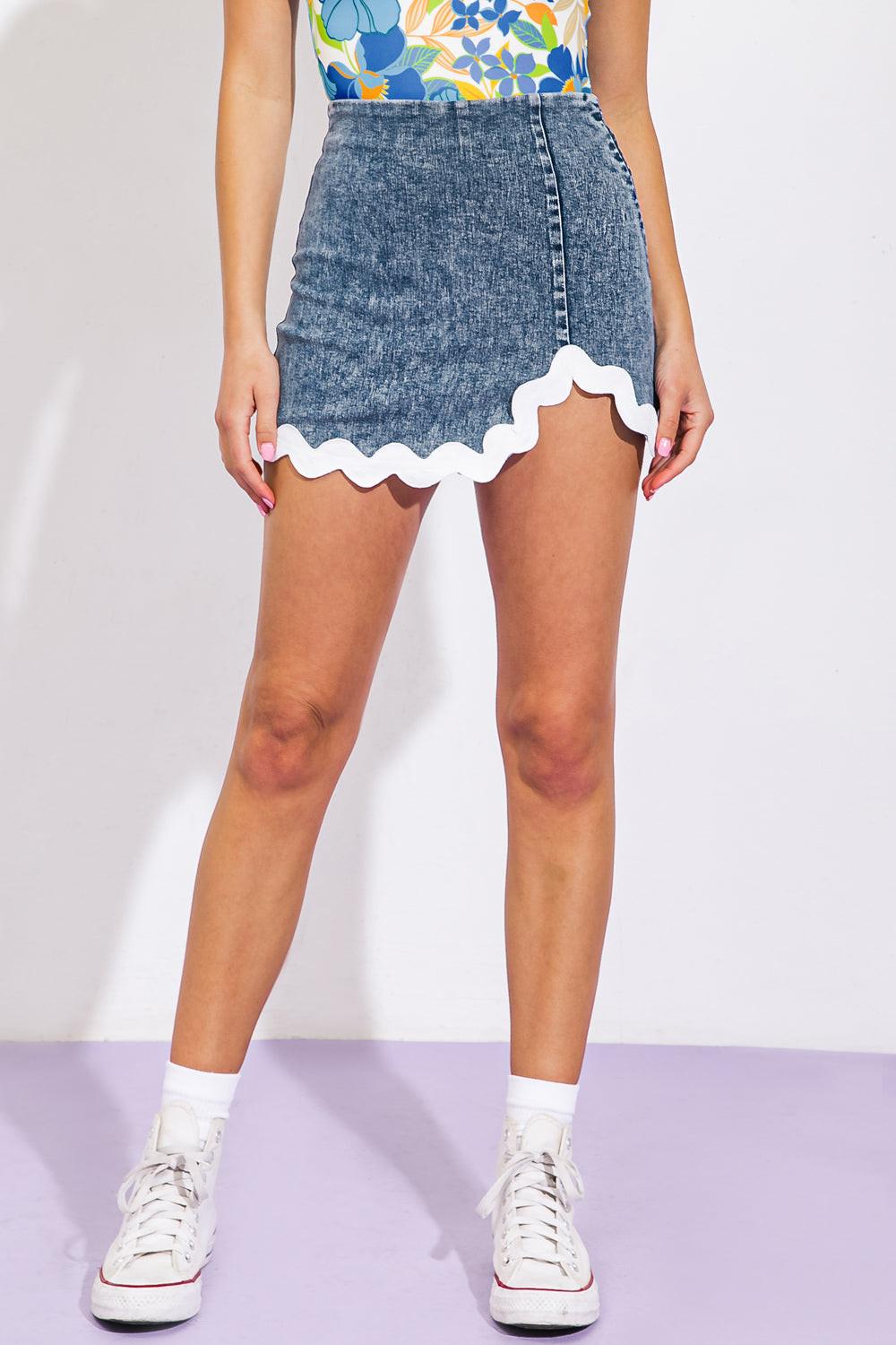 Wynwood Walls Denim Skort in 20blu 20aci5 — Soul Flow Apparel