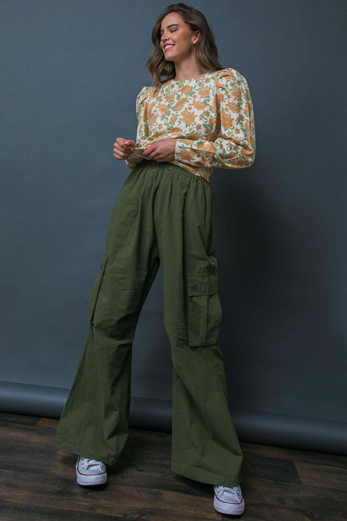 Officially Impressive Sweater Top with Printed Design and Long Puff Sleeves in 20cre33 — Soul Flow Apparel
