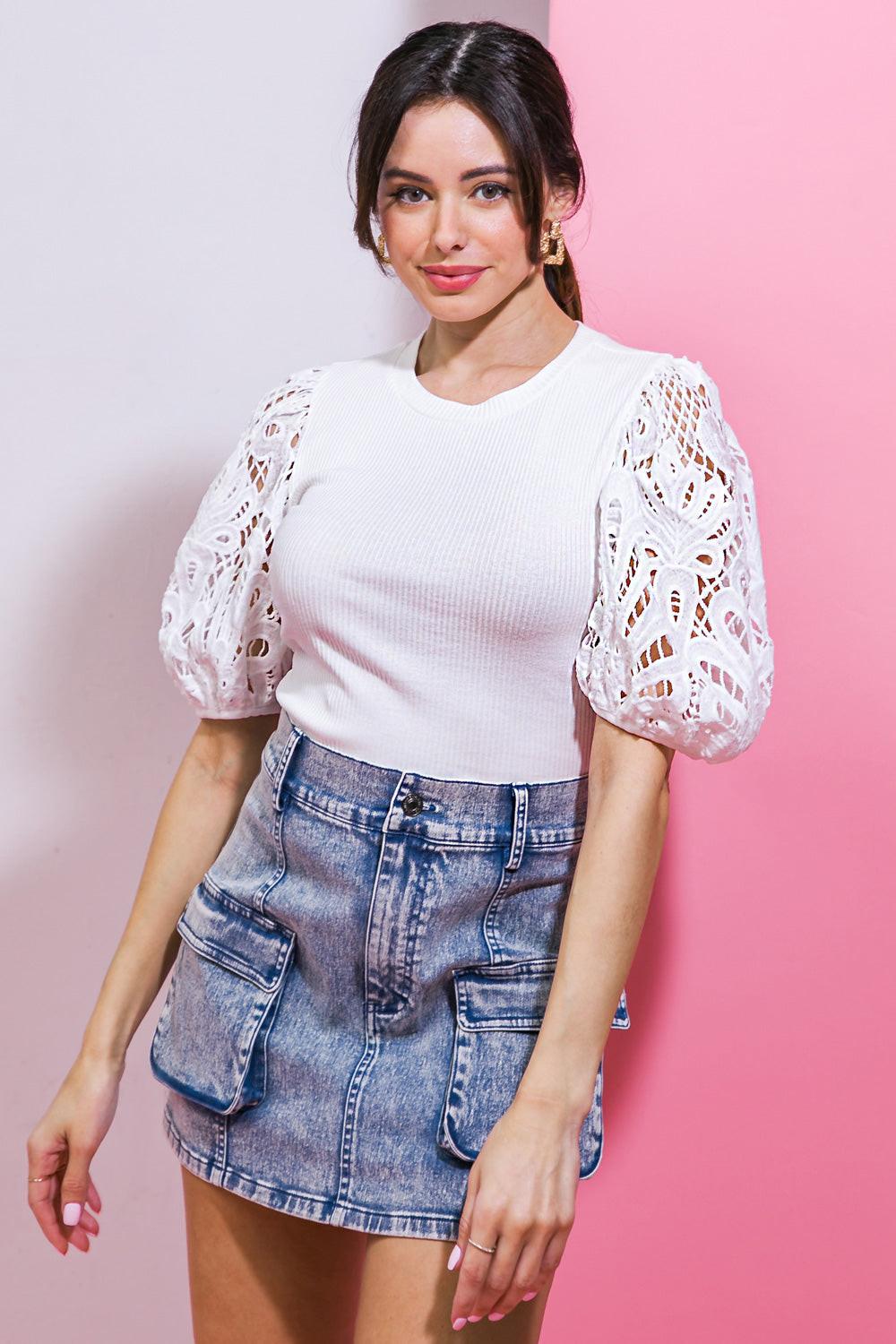 Getting Into the Groove Knit Top in 20off 20whi11 — Soul Flow Apparel