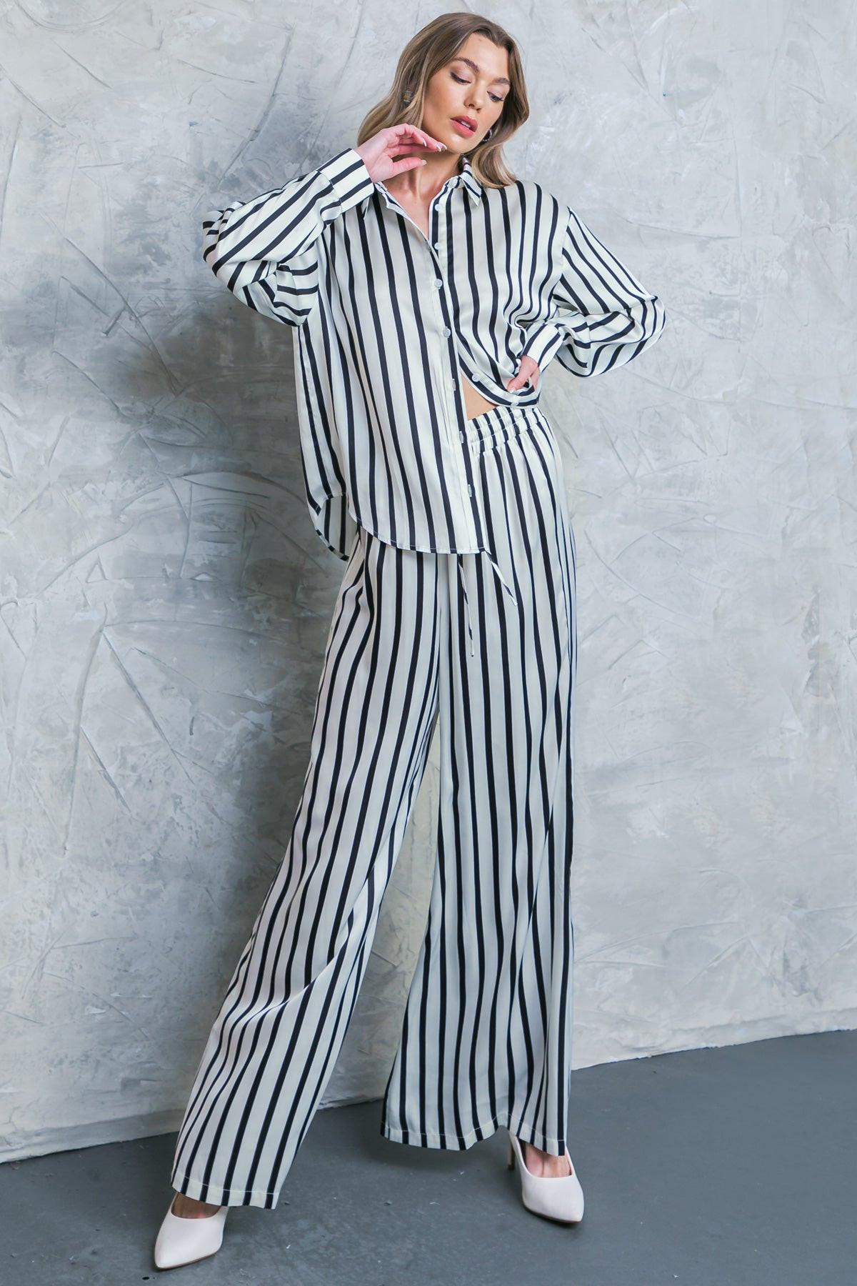 Nothing to Regret Satin Woven Top Shirt Collar Button Down Long Sleeves in 20ivo 20bla43 — Soul Flow Apparel