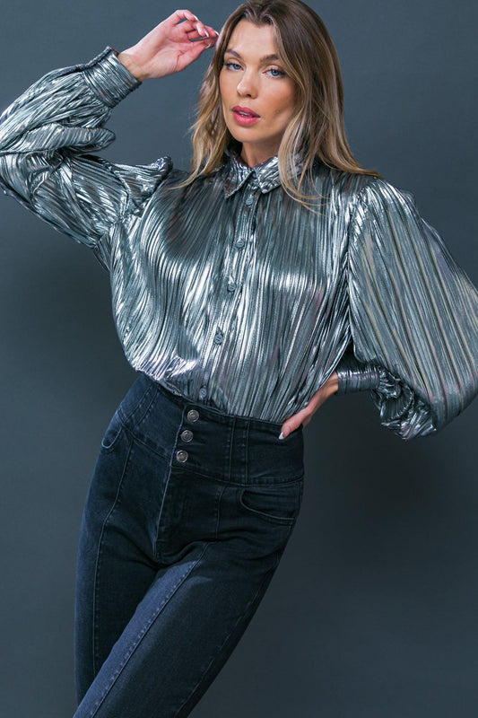 Runway Trend Foiled Top in 20sil35 — Soul Flow Apparel