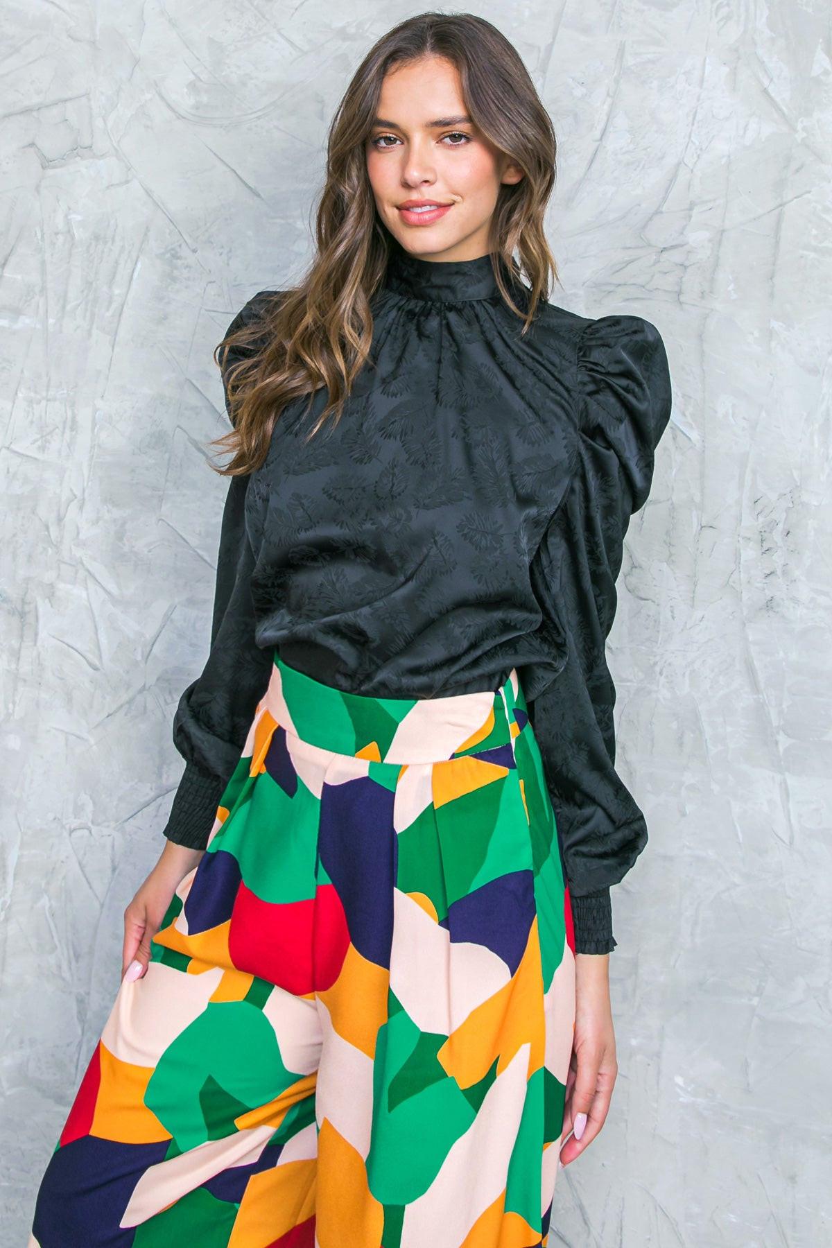 Stolen Glances Satin Top in 20bla19 — Soul Flow Apparel