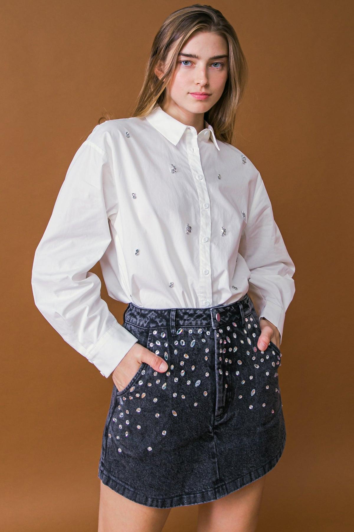 Hit Or Miss Poplin Shirt in 20off 20whi11 — Soul Flow Apparel