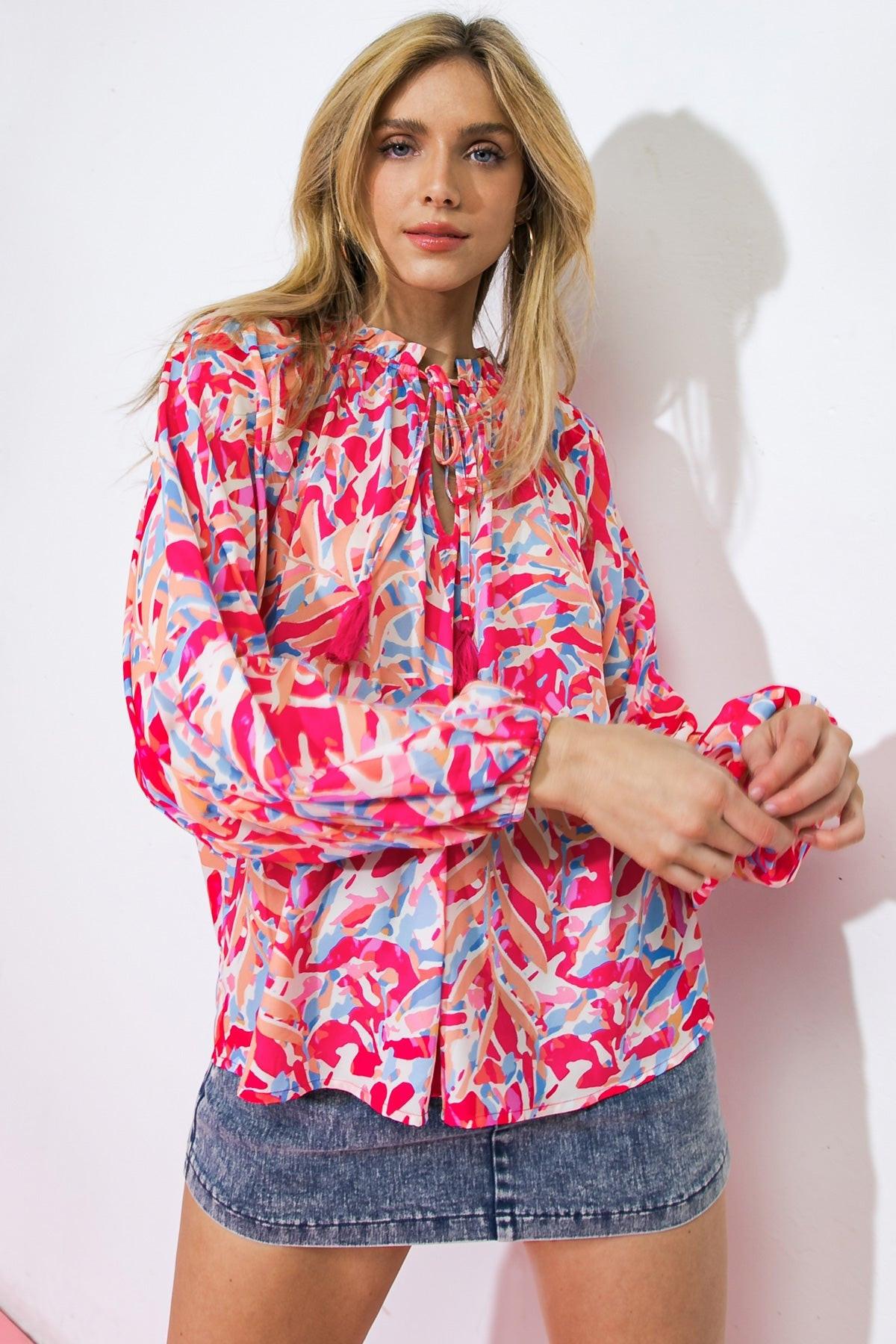 Mistletoe Moment Woven Top in 20fuc 20blu5 — Soul Flow Apparel
