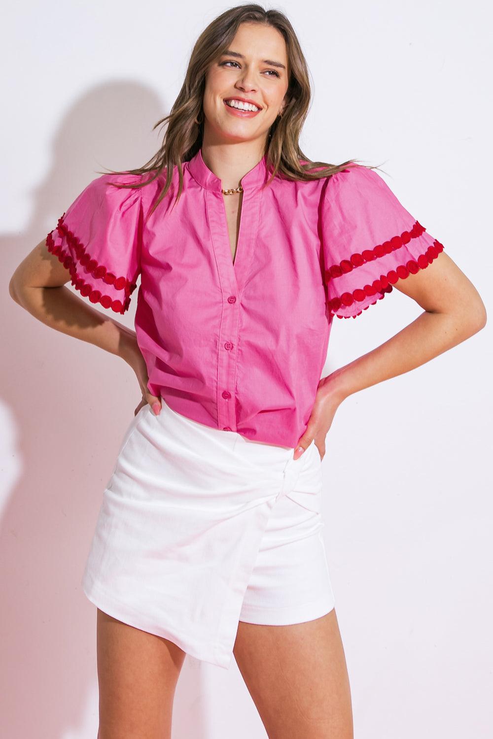Learn As You Go Woven Top in 20pin11 — Soul Flow Apparel