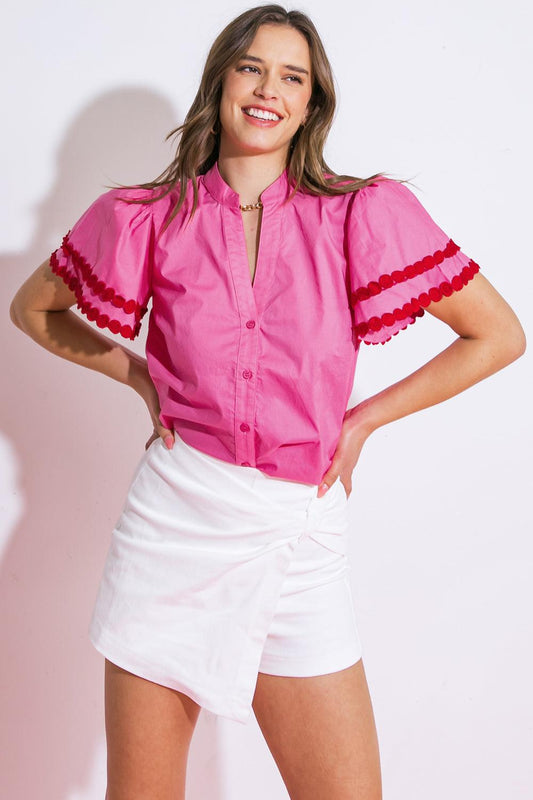 Learn As You Go Woven Top in 20pin11 — Soul Flow Apparel
