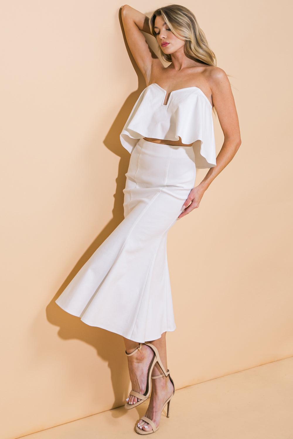 Sunset Stroll Woven Twill Top and Skirt Set — Soul Flow Apparel