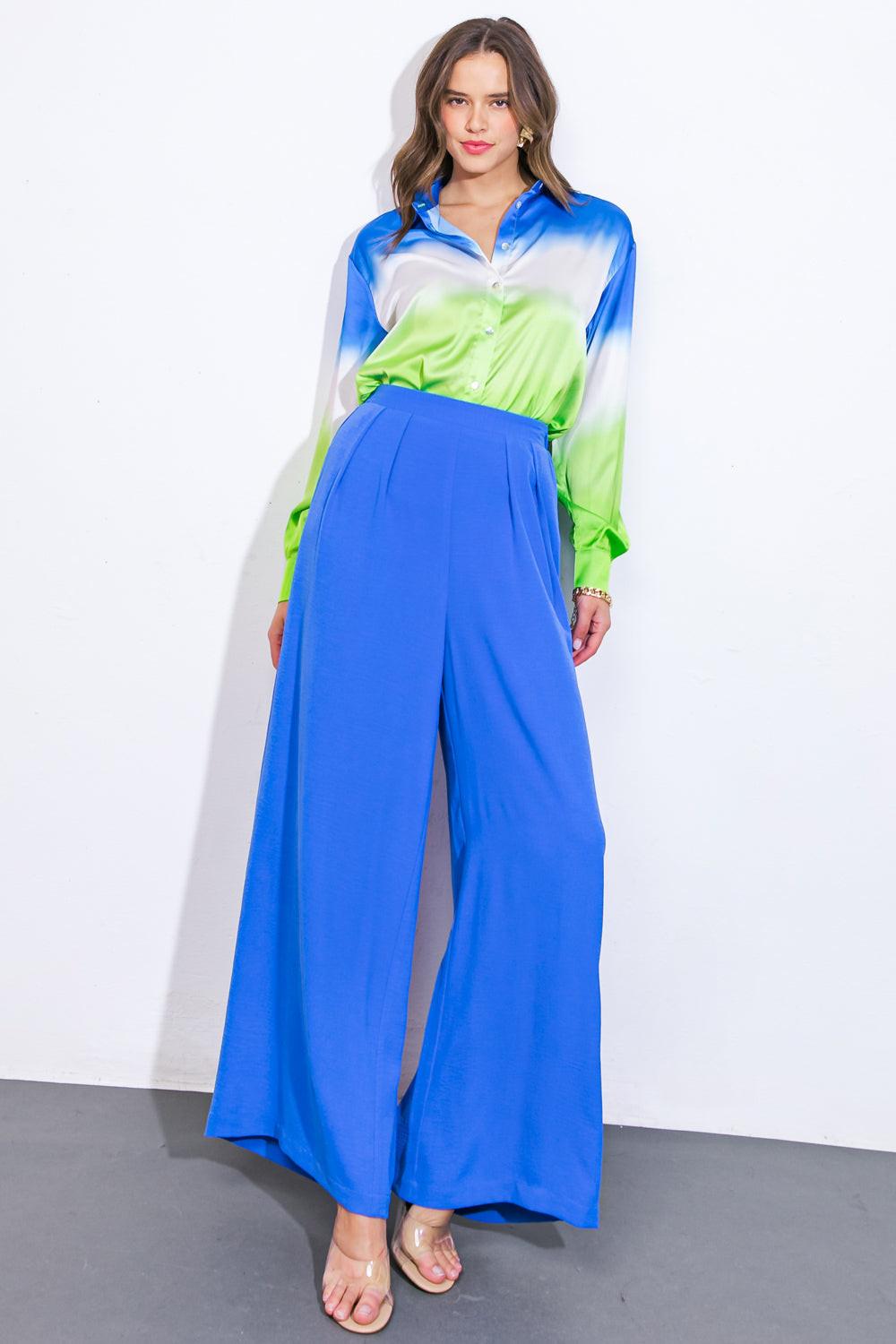 Remember This Feeling Woven Top in 20blu 20gre24 — Soul Flow Apparel