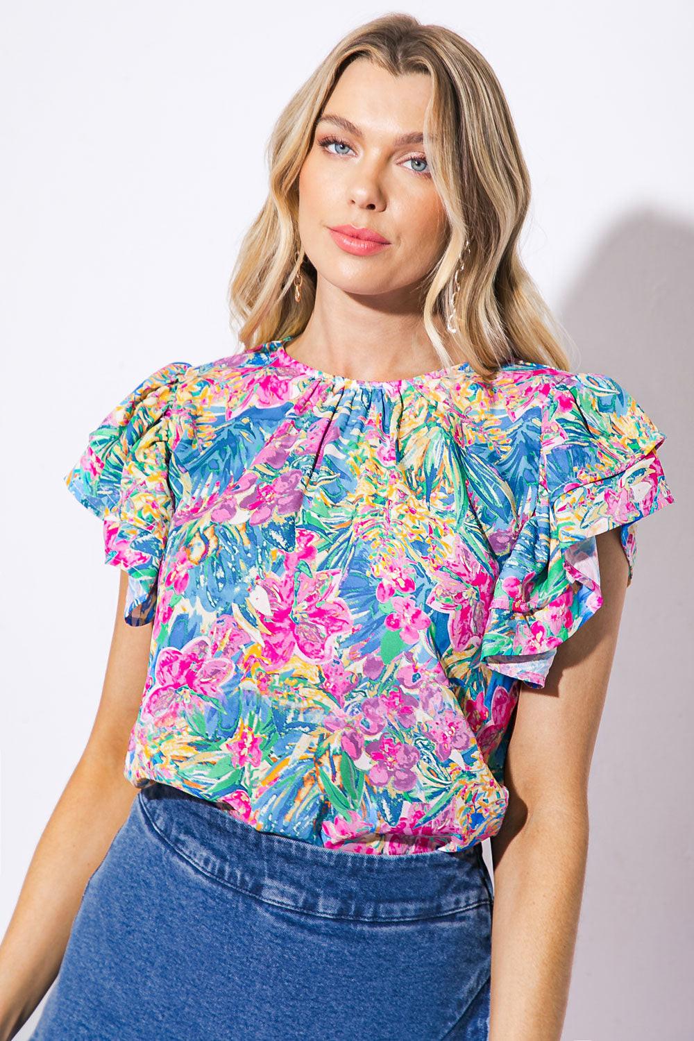 Aware of This Woven Top in 20blu 20mag8 — Soul Flow Apparel