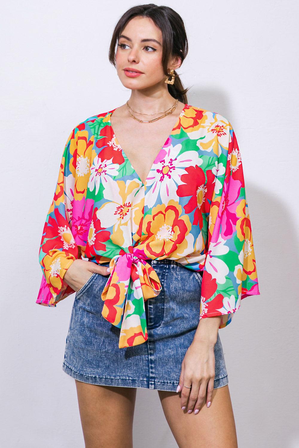 Absolutely Essential Woven Top in 20it 20red 20blu1, view 2012912 — Soul Flow Apparel
