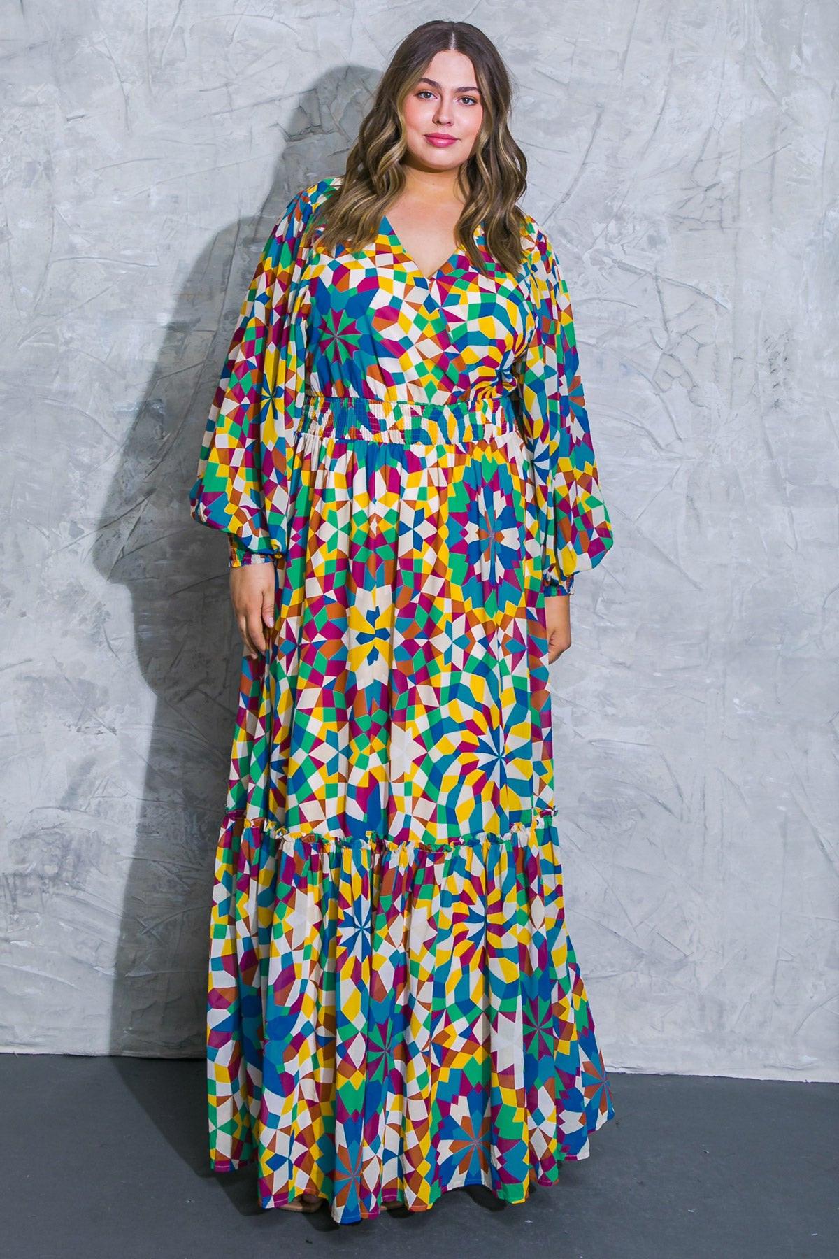 Everything I Love Printed Woven Maxi Dress with Surplice Neckline — Soul Flow Apparel