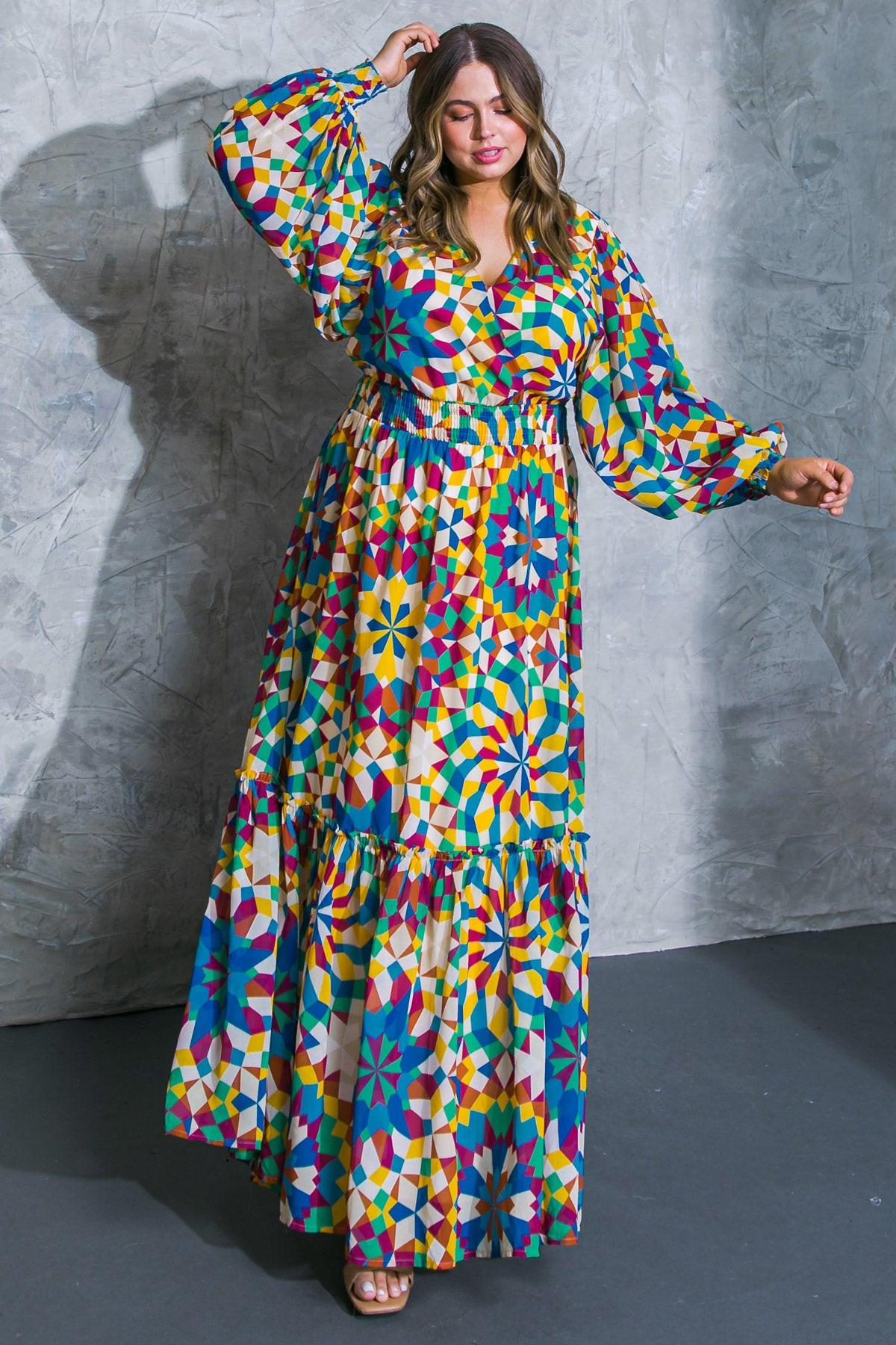 Everything I Love Printed Woven Maxi Dress with Surplice Neckline — Soul Flow Apparel