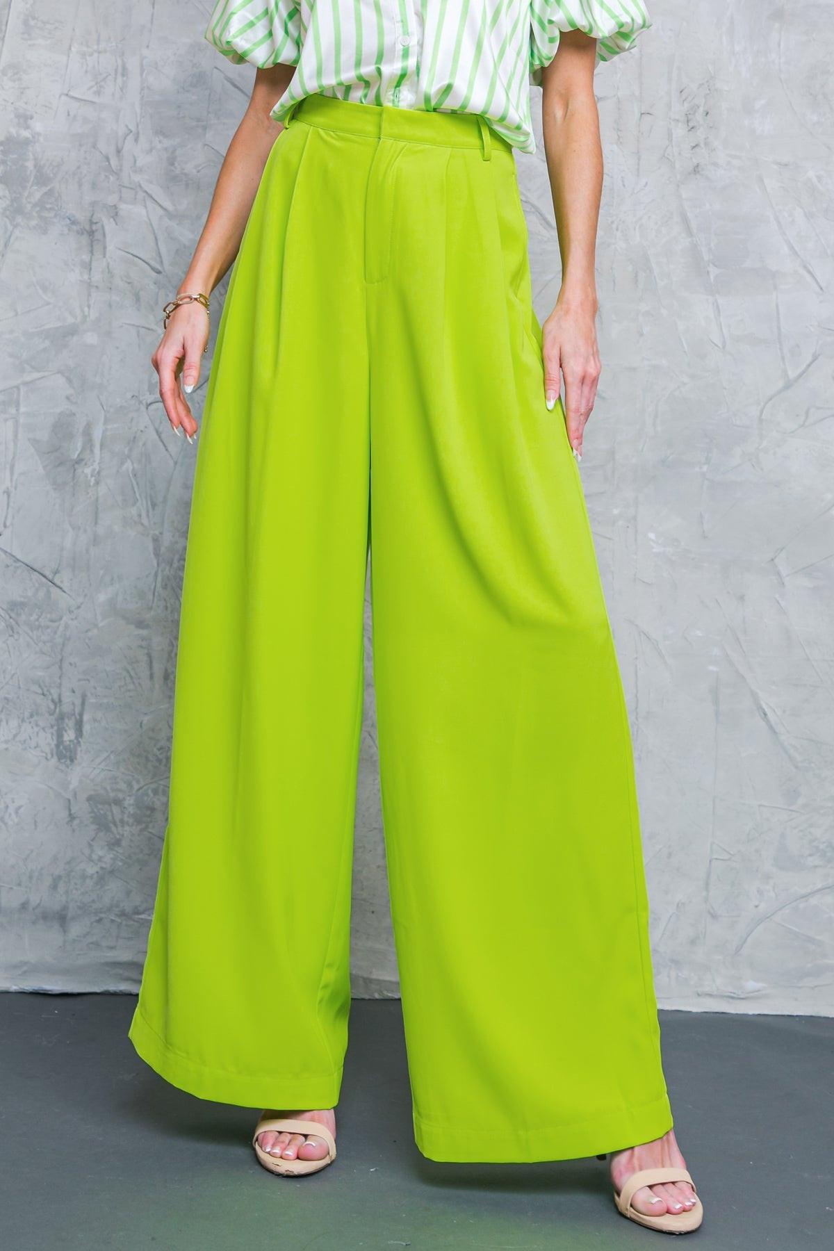 Upscale Aura Woven Pleated Wide Leg Trousers for Formal Wear — Soul Flow Apparel