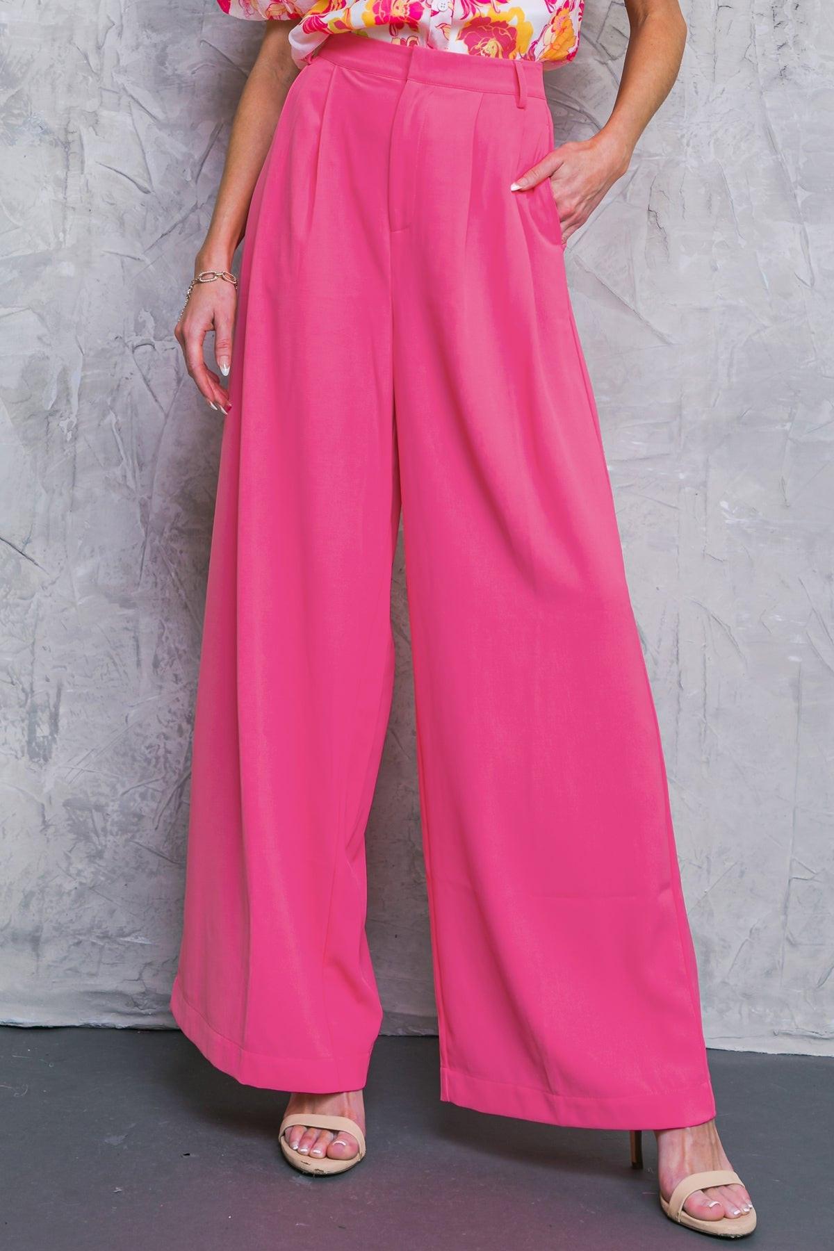 Upscale Aura Woven Pleated Wide Leg Trousers for Formal Wear — Soul Flow Apparel