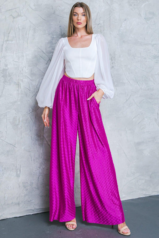 Regal Romance Woven Pants Elastic Waist Flattering Fit — Soul Flow Apparel