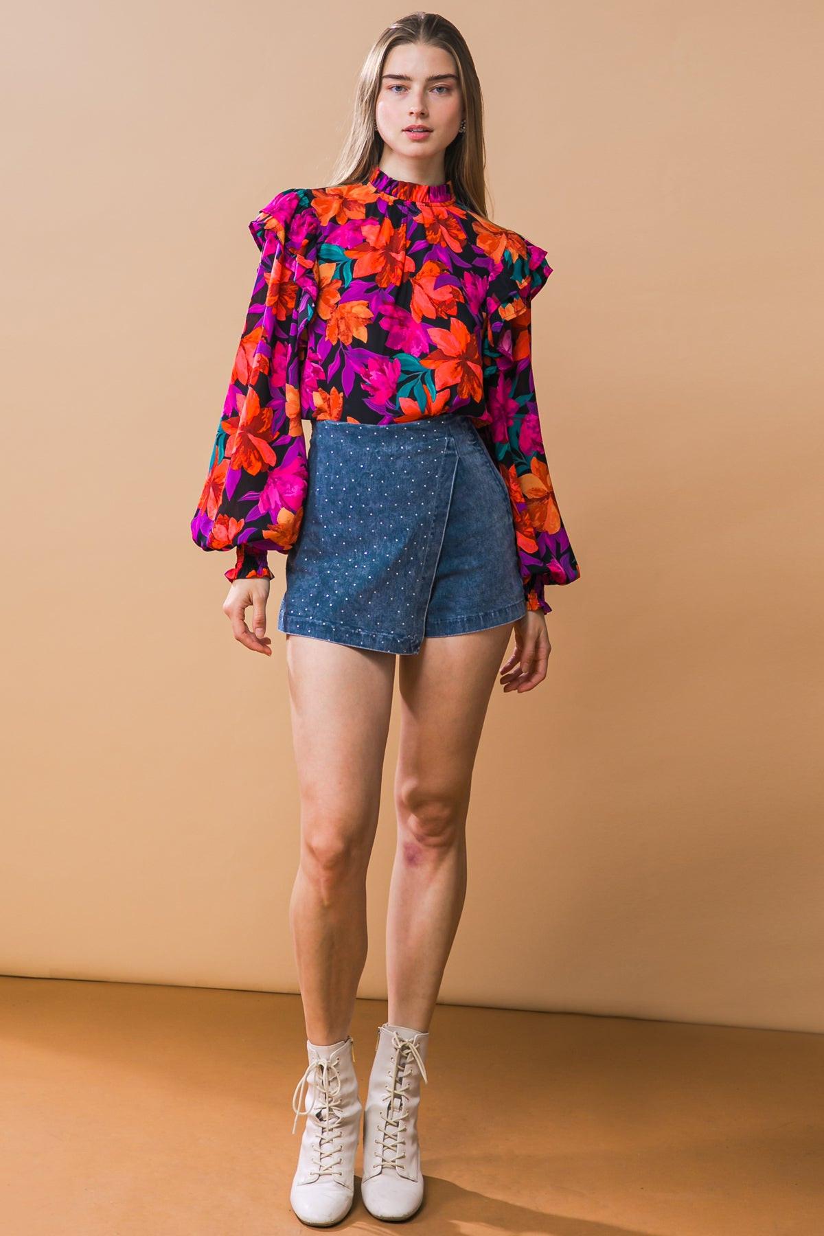 Posh Position Denim Skort — Soul Flow Apparel