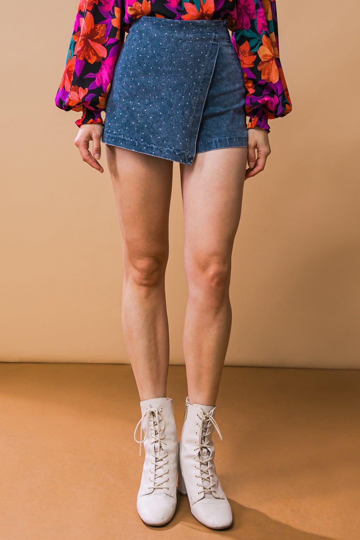 Posh Position Denim Skort — Soul Flow Apparel