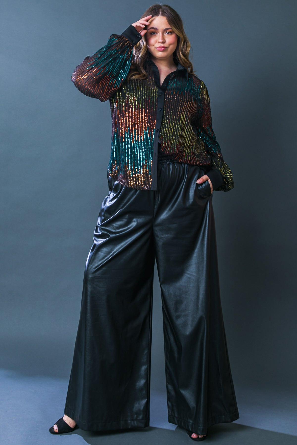 Iconic Reputation Leather Pants with Elastic Waist and Tie Detail — Soul Flow Apparel