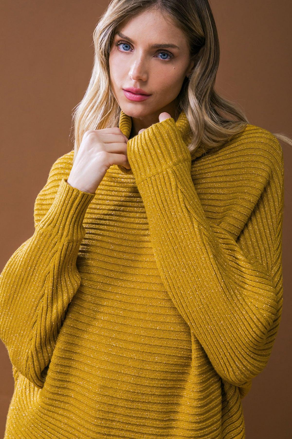Love So Sweet Sweater Top Dolman Sleeve Turtle Neck Knit — Soul Flow Apparel