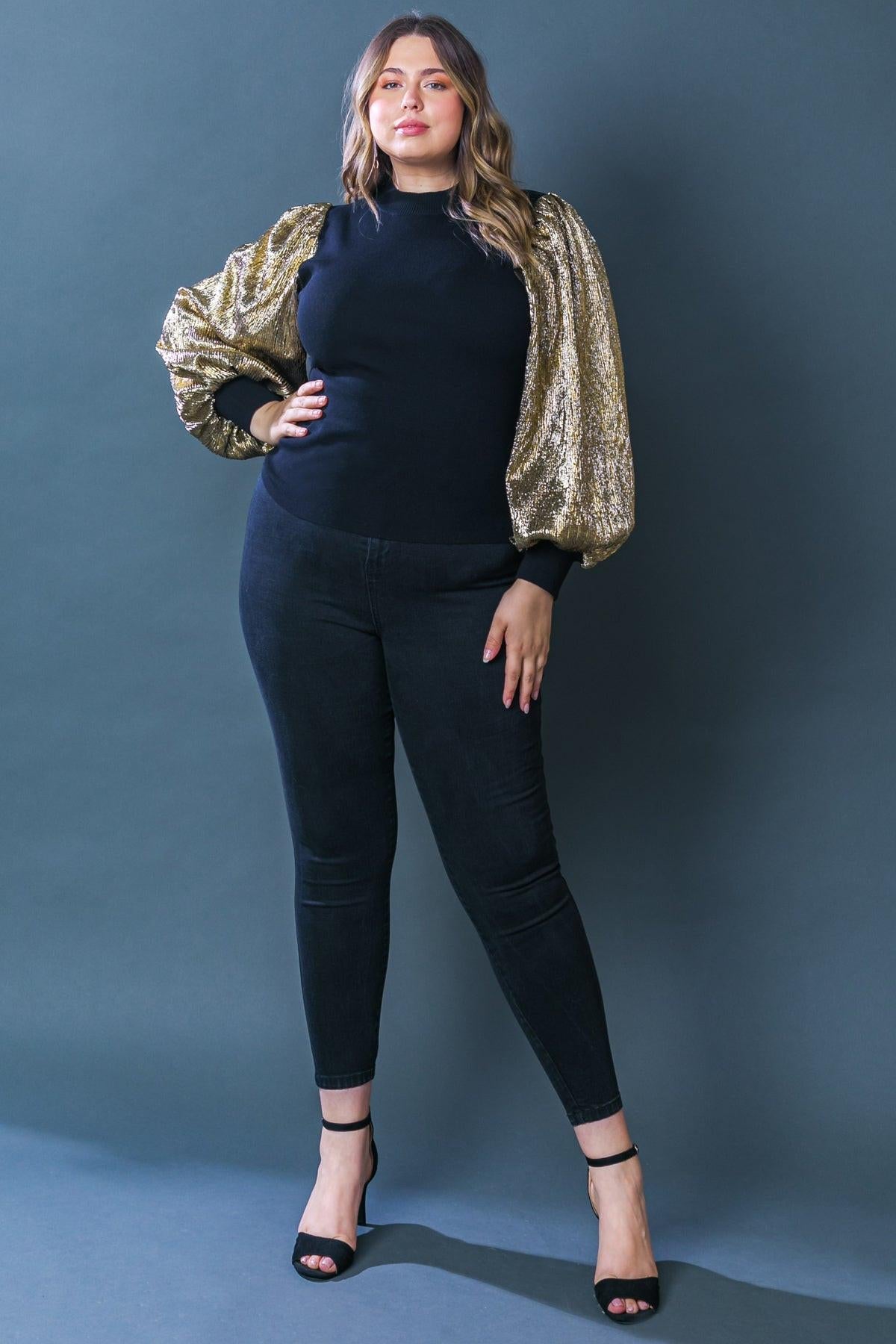 Lovely Essence Mock Neck Sweater Top with Contrasting Hue Long Sleeves — Soul Flow Apparel