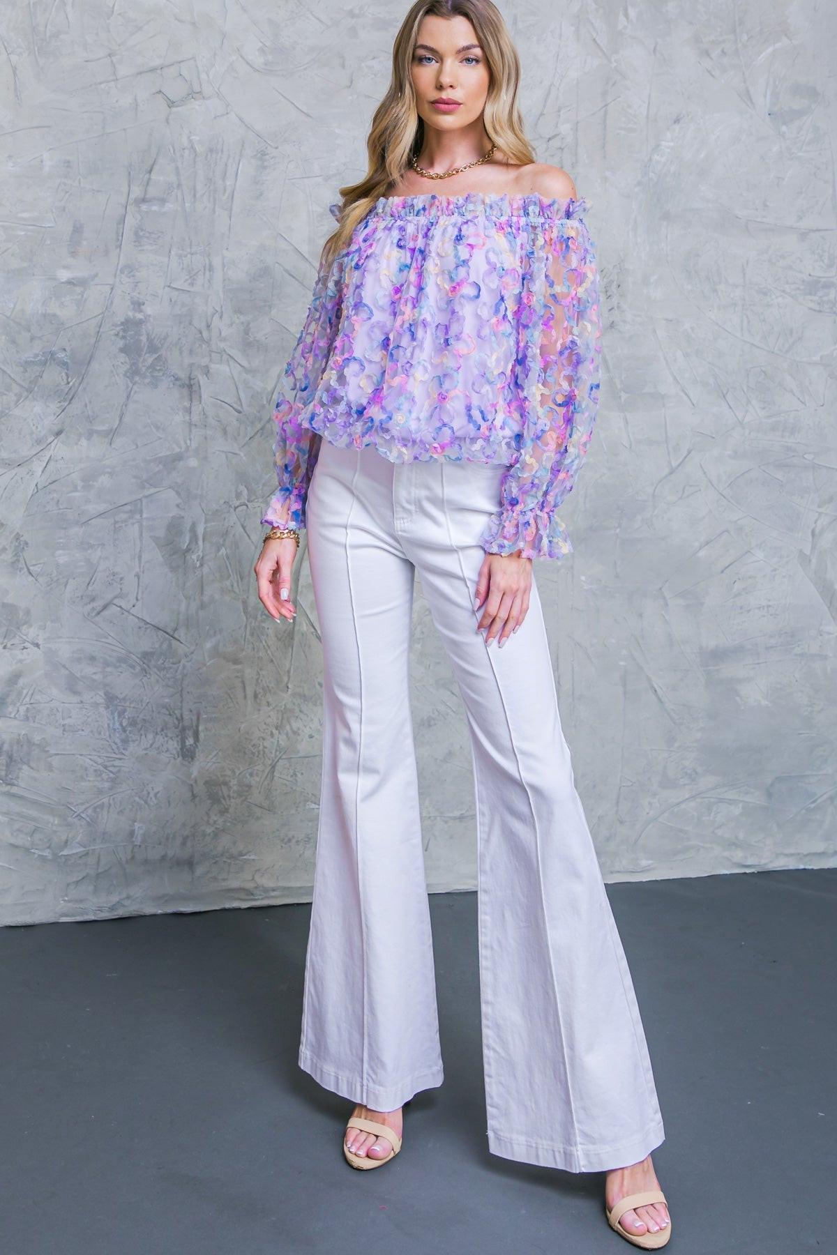 Your Heart Is Mine Novelty Top Off Shoulder Peasant Sleeve — Soul Flow Apparel