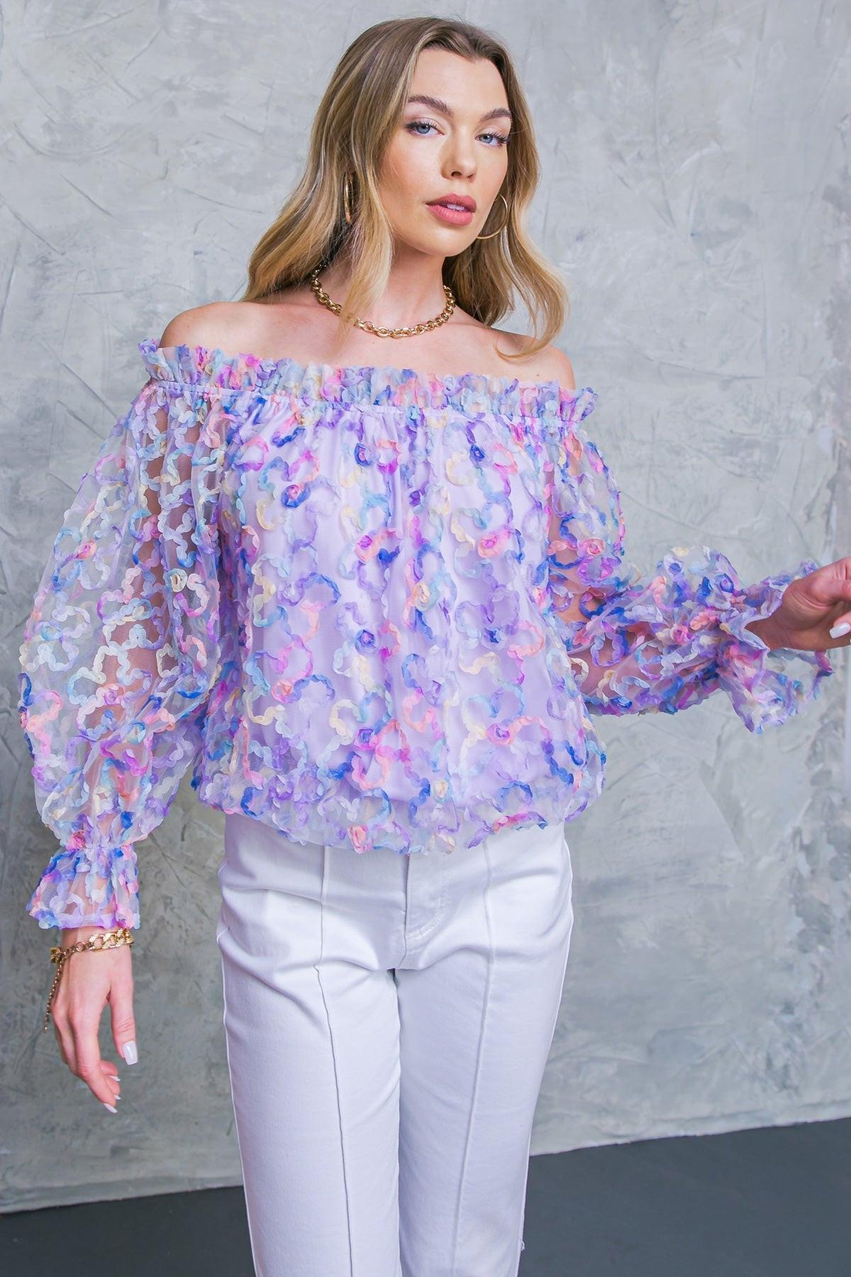 Your Heart Is Mine Novelty Top Off Shoulder Peasant Sleeve — Soul Flow Apparel