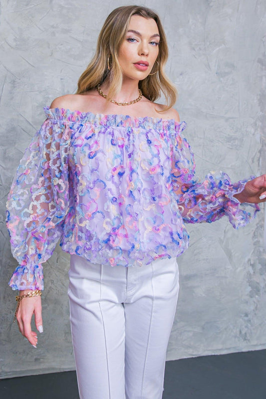 Your Heart Is Mine Novelty Top Off Shoulder Peasant Sleeve — Soul Flow Apparel