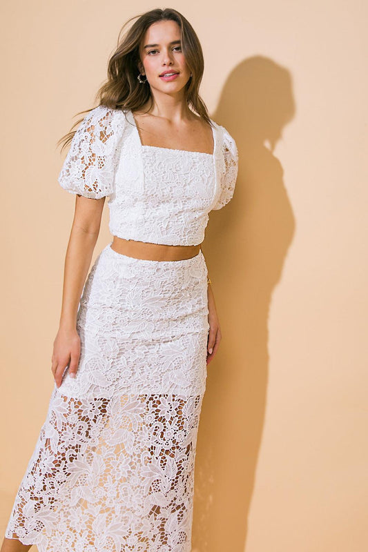 Unforgettable Icon Woven Lace Top and Skirt Set — Soul Flow Apparel