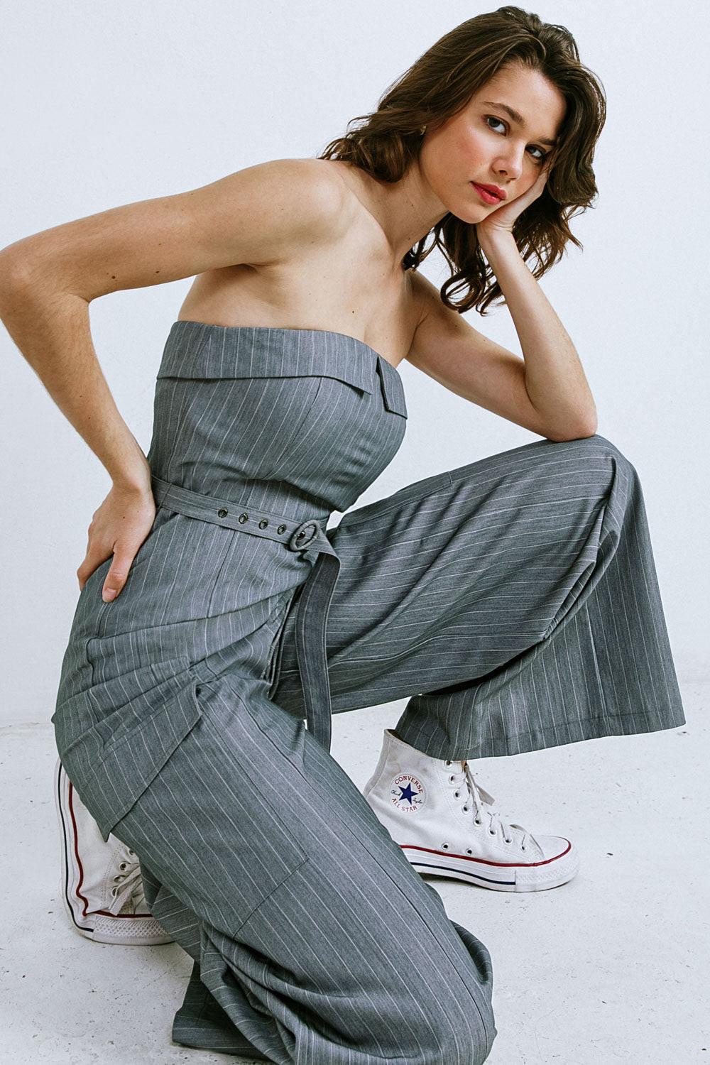 Wishful Thinking Woven Jumpsuit in 20grey16 — Soul Flow Apparel