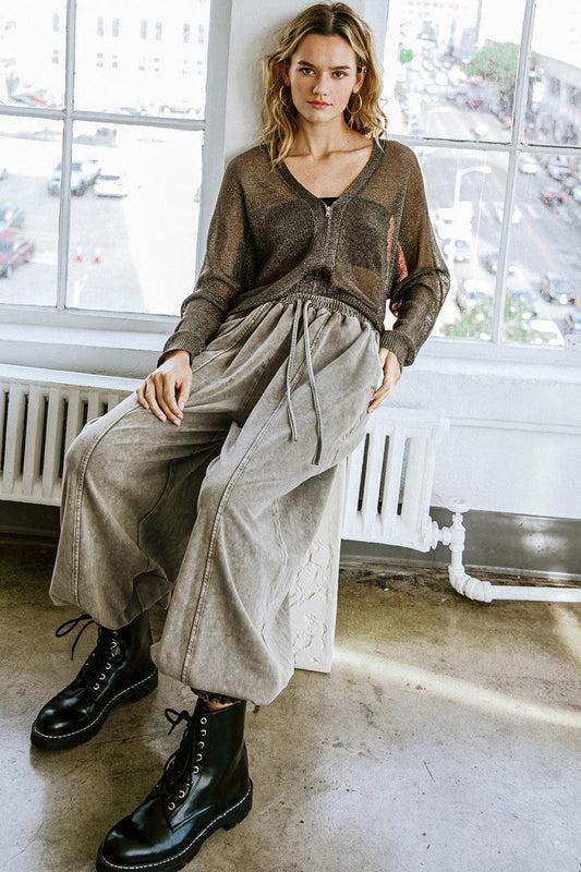 Here Goes Nothing Sweater Top in 20met 20bla1 — Soul Flow Apparel