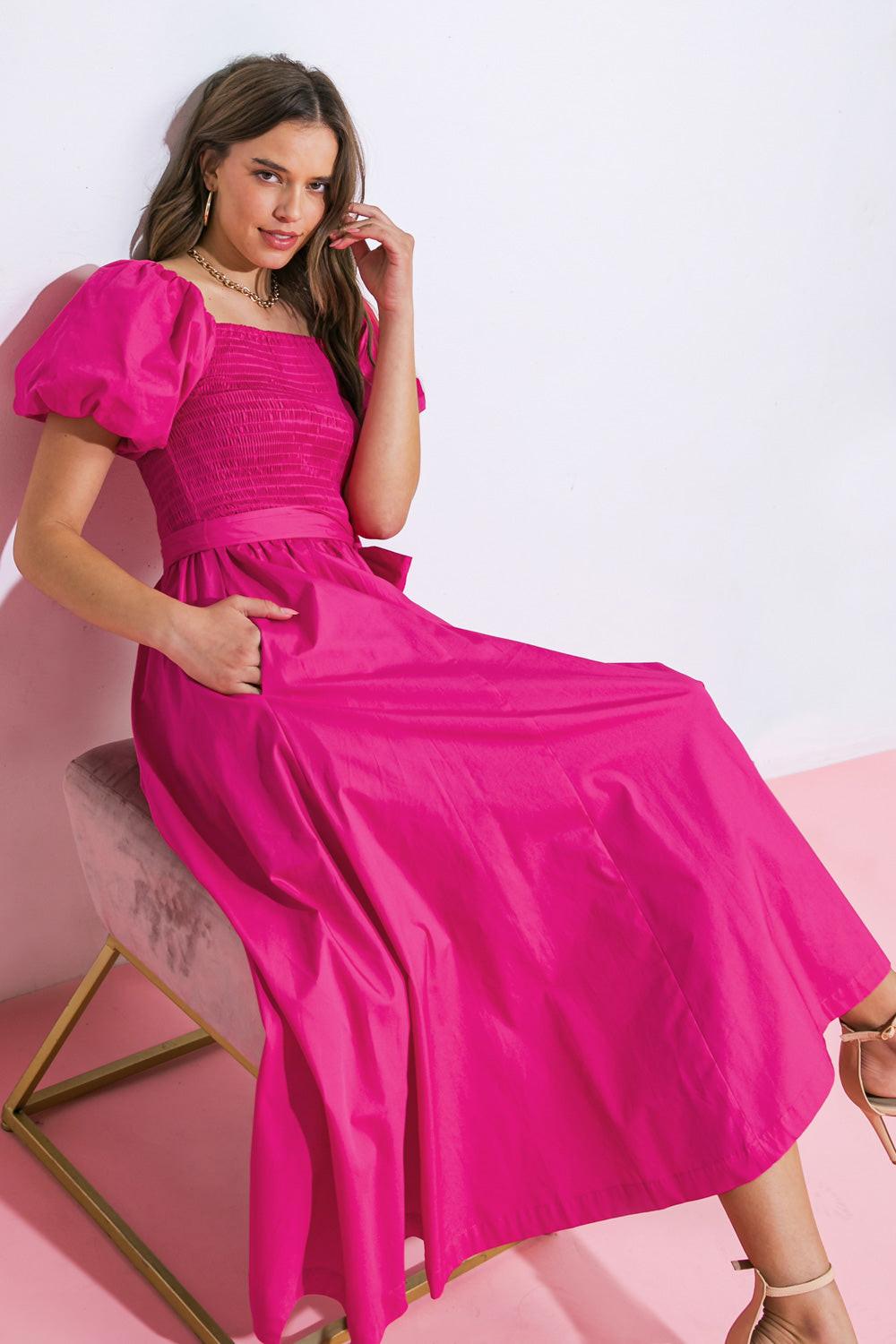 A Peaceful Place Woven Midi Dress in 20fuc25 — Soul Flow Apparel