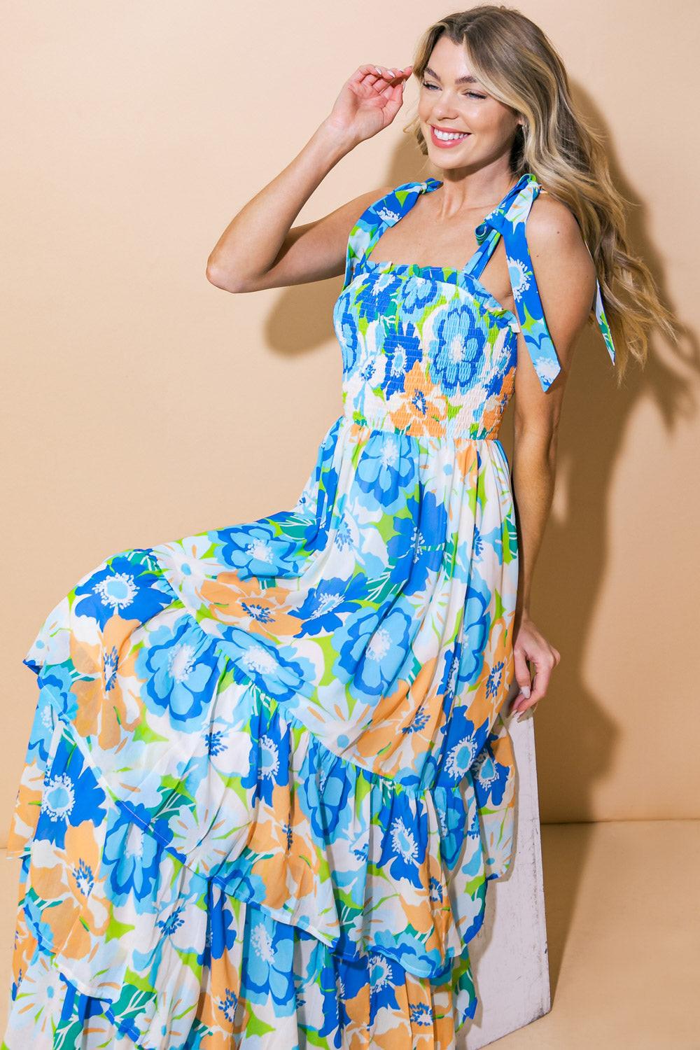 No Matter Where Woven Maxi Dress in 20blu 20ora22 — Soul Flow Apparel