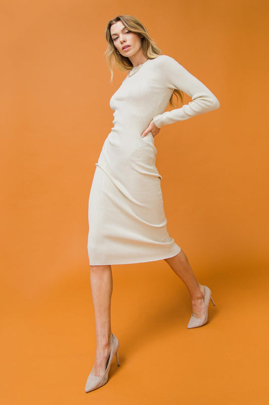 Be with You Sweater Midi Dress in 20ivo, view 38 — Soul Flow Apparel