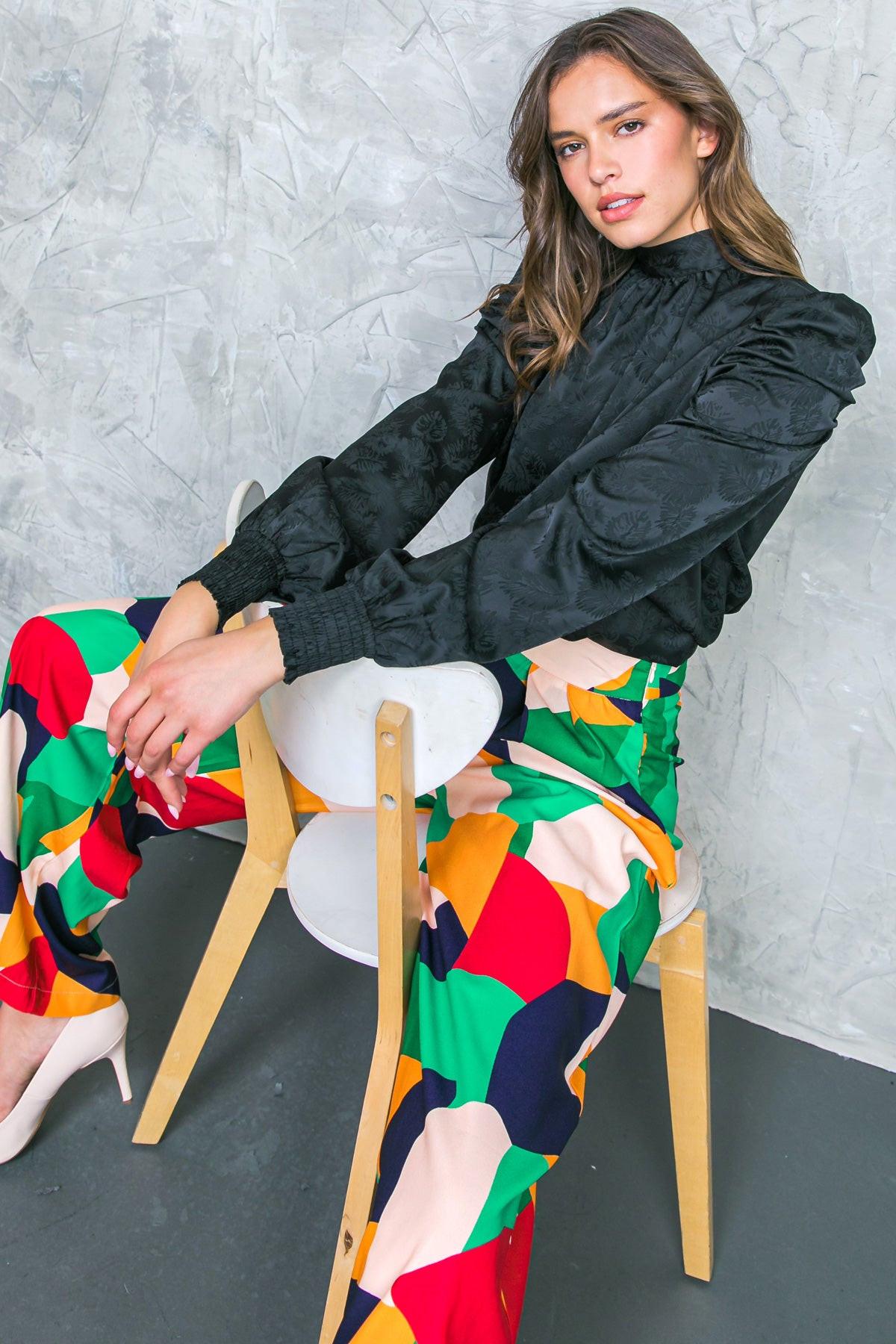 Stolen Glances Satin Top in 20bla30 — Soul Flow Apparel