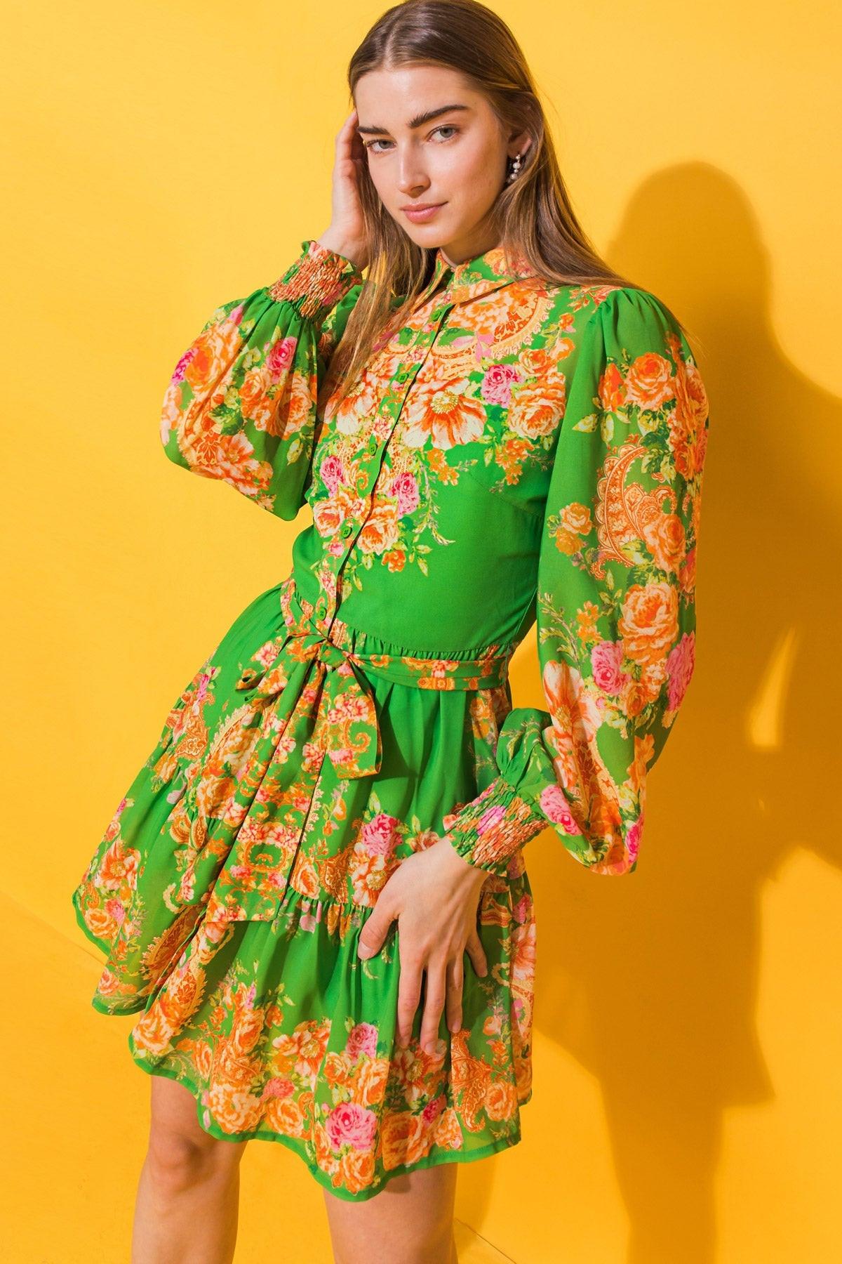 Furthest Thing Woven Mini Dress with Shirt Collar and Ruffled Hem — Soul Flow Apparel