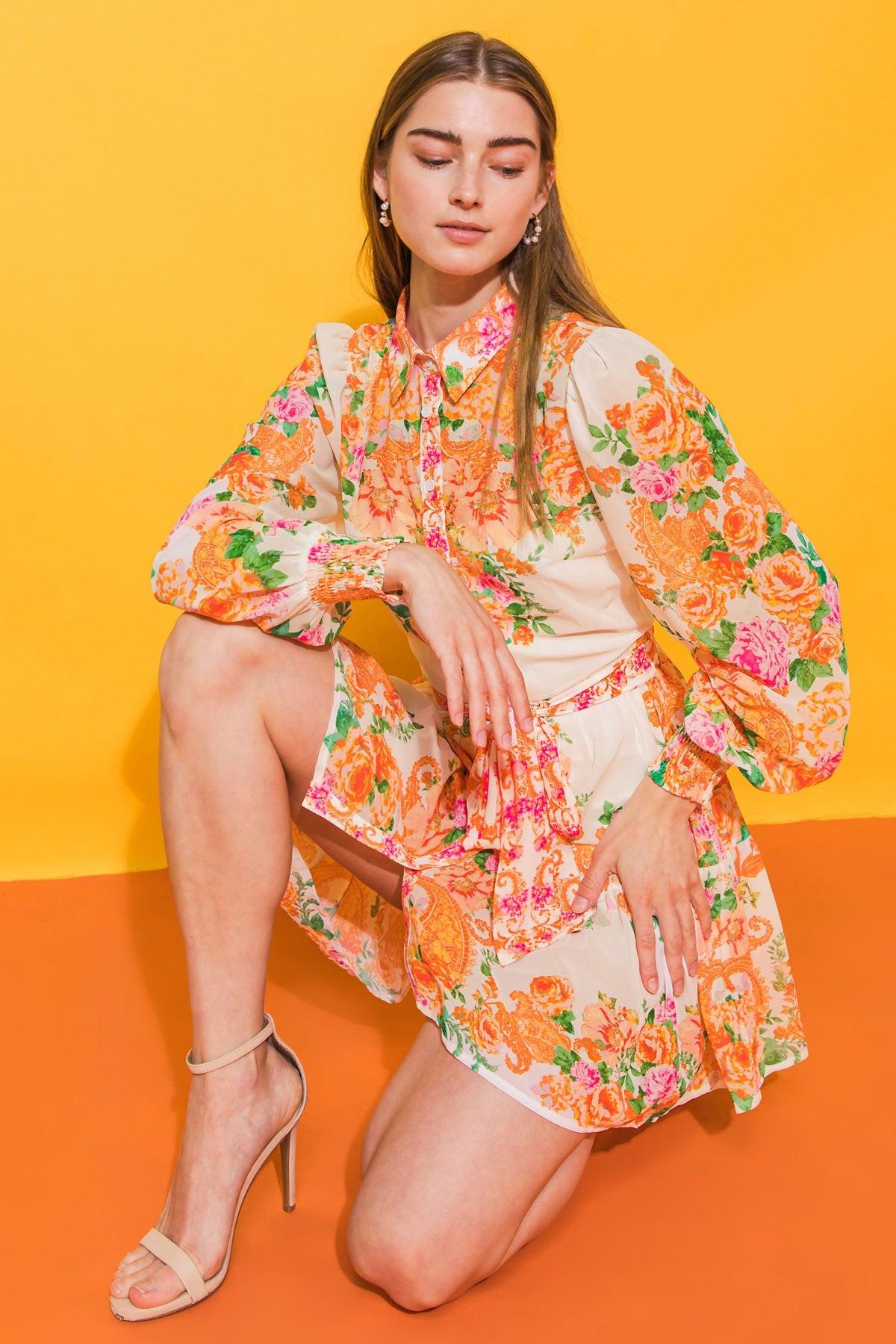 Furthest Thing Woven Mini Dress with Shirt Collar and Ruffled Hem — Soul Flow Apparel