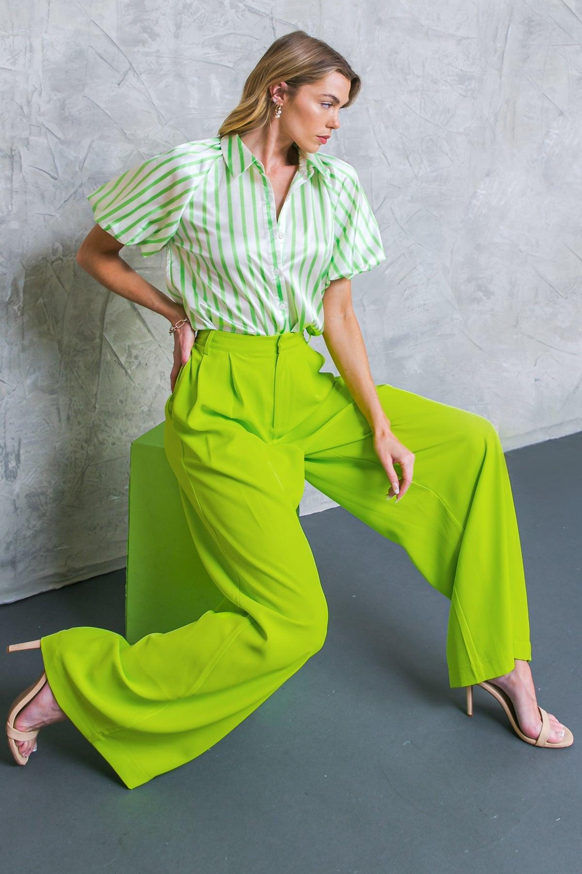 Upscale Aura Woven Pleated Wide Leg Trousers for Formal Wear — Soul Flow Apparel