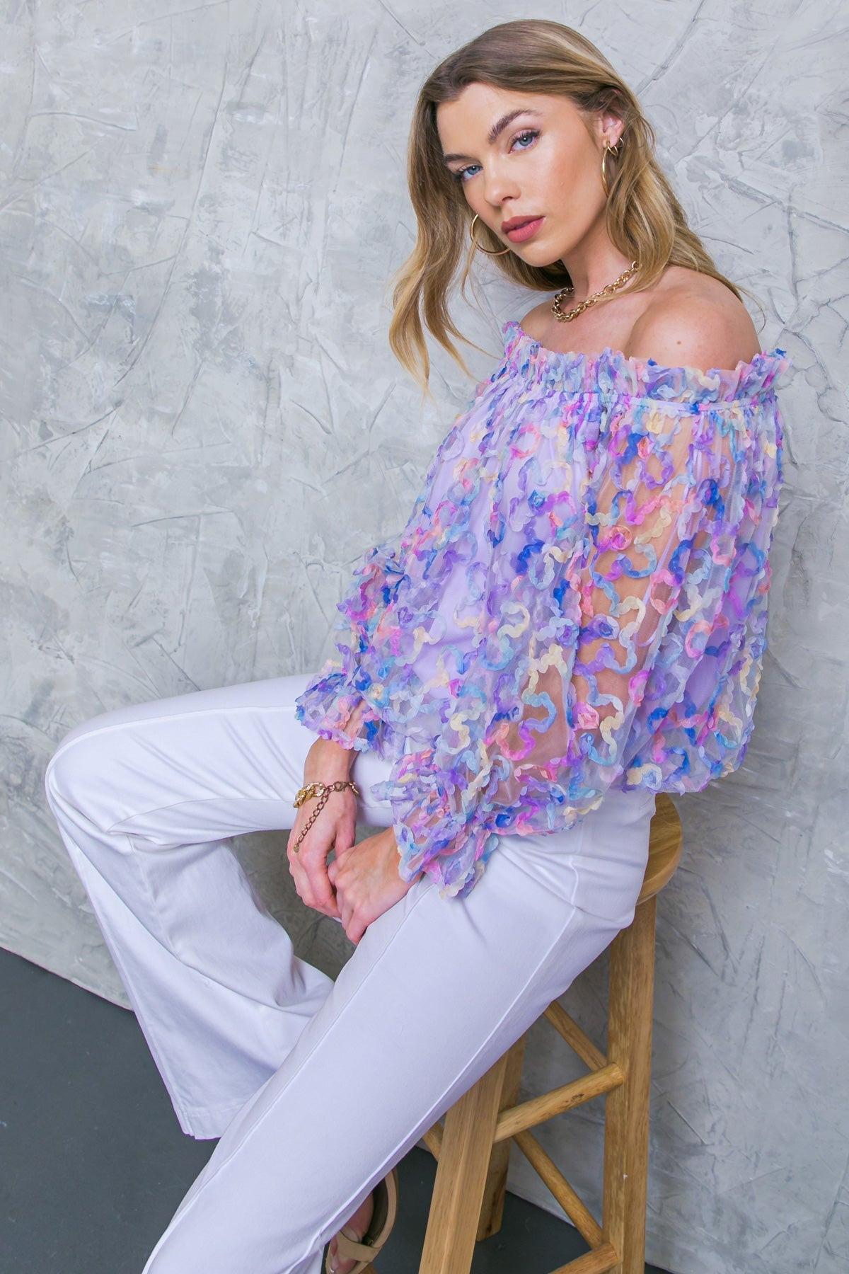 Your Heart Is Mine Novelty Top Off Shoulder Peasant Sleeve — Soul Flow Apparel