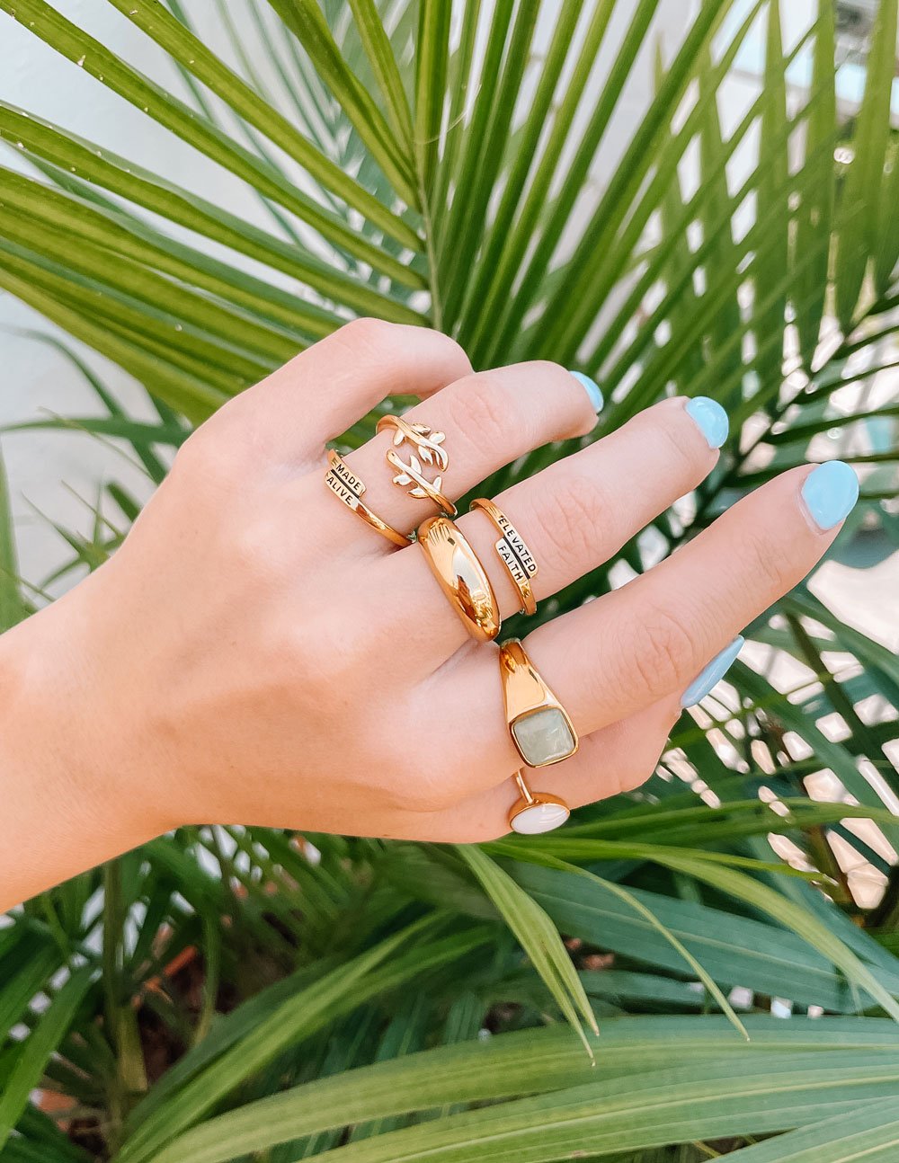 Gold Olive Branch Ring – Christian Ring