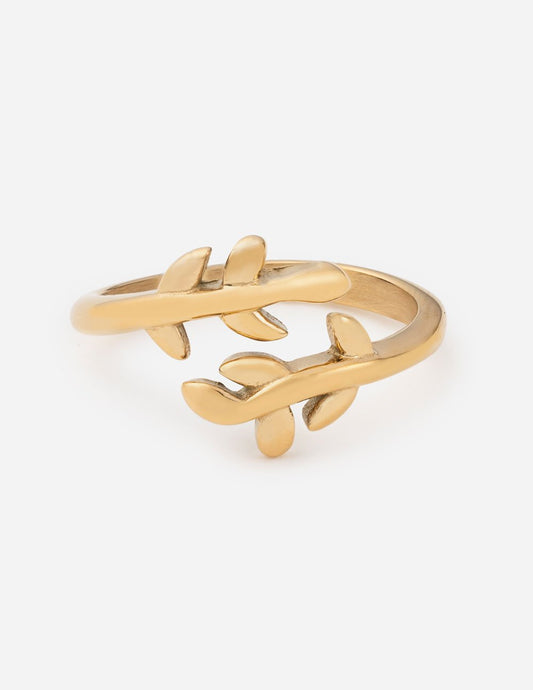 Gold Olive Branch Ring – Christian Ring